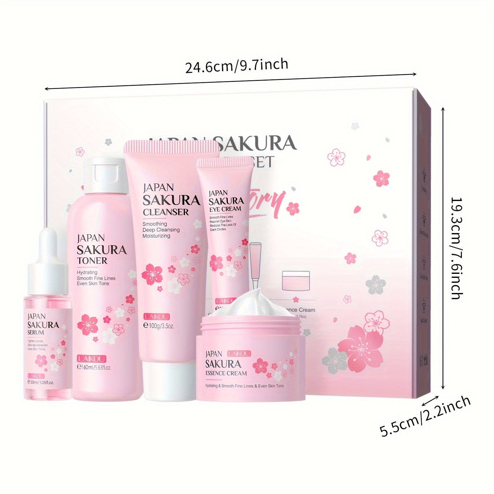 5-Piece LAIKOU Sakura Radiance Skincare Set