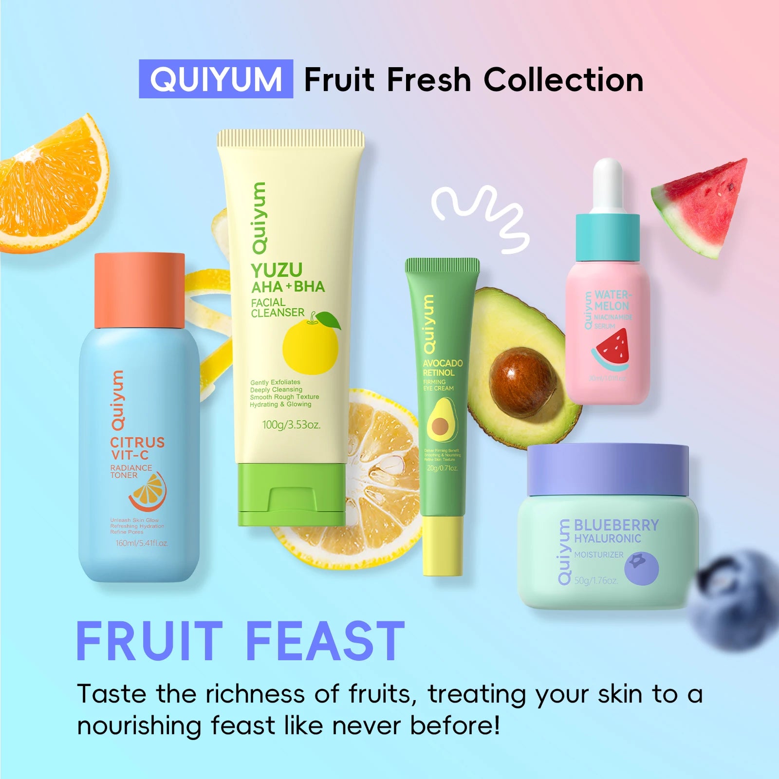 QUIYUM Fruit Fresh Collection 5-Piece Skincare