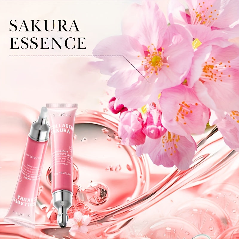 Sakura Collagen Eye Cream - 20g, Smooths Wrinkles & Moisturizes Firming