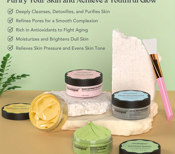 Neatique Face Masks Skincare Set, 480g (120gx4) - bodyrelief.uk