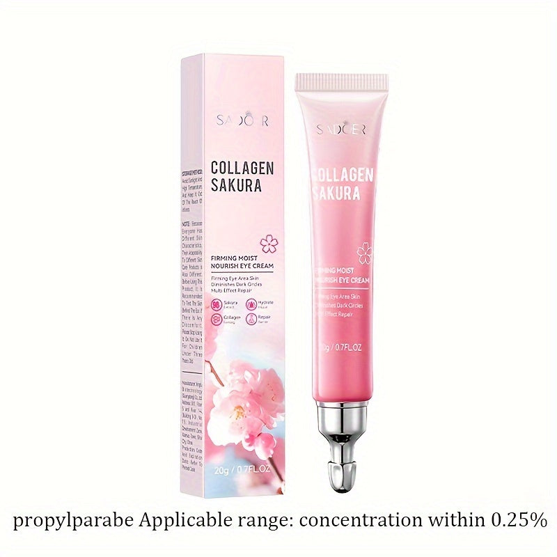 Sakura Collagen Eye Cream - 20g, Smooths Wrinkles & Moisturizes Firming
