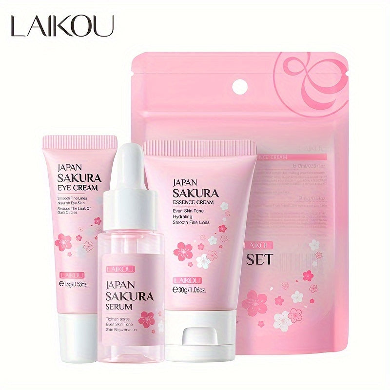 3pcs Set LAIKOU Japanese Cherry Blossom Skin Care