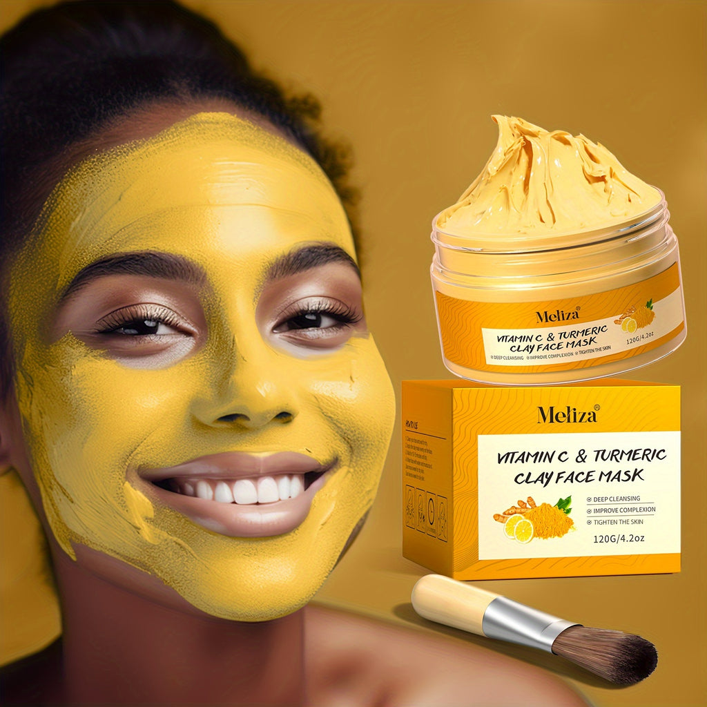 120g Turmeric Vitamin C Clay Mask Face Mask Turmeric Facial - bodyrelief.uk