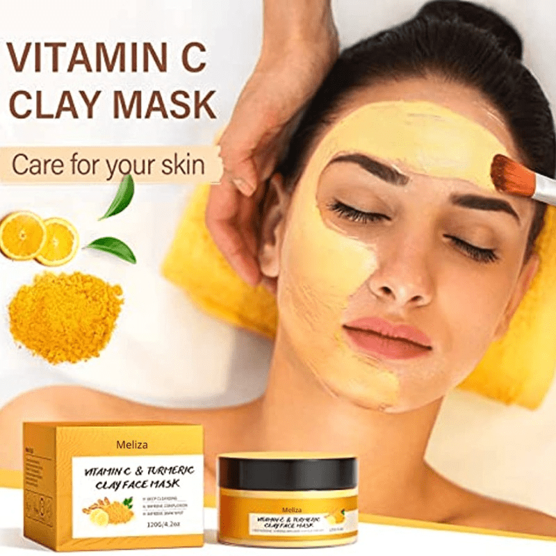 120g Turmeric Vitamin C Clay Mask Face Mask Turmeric Facial - bodyrelief.uk