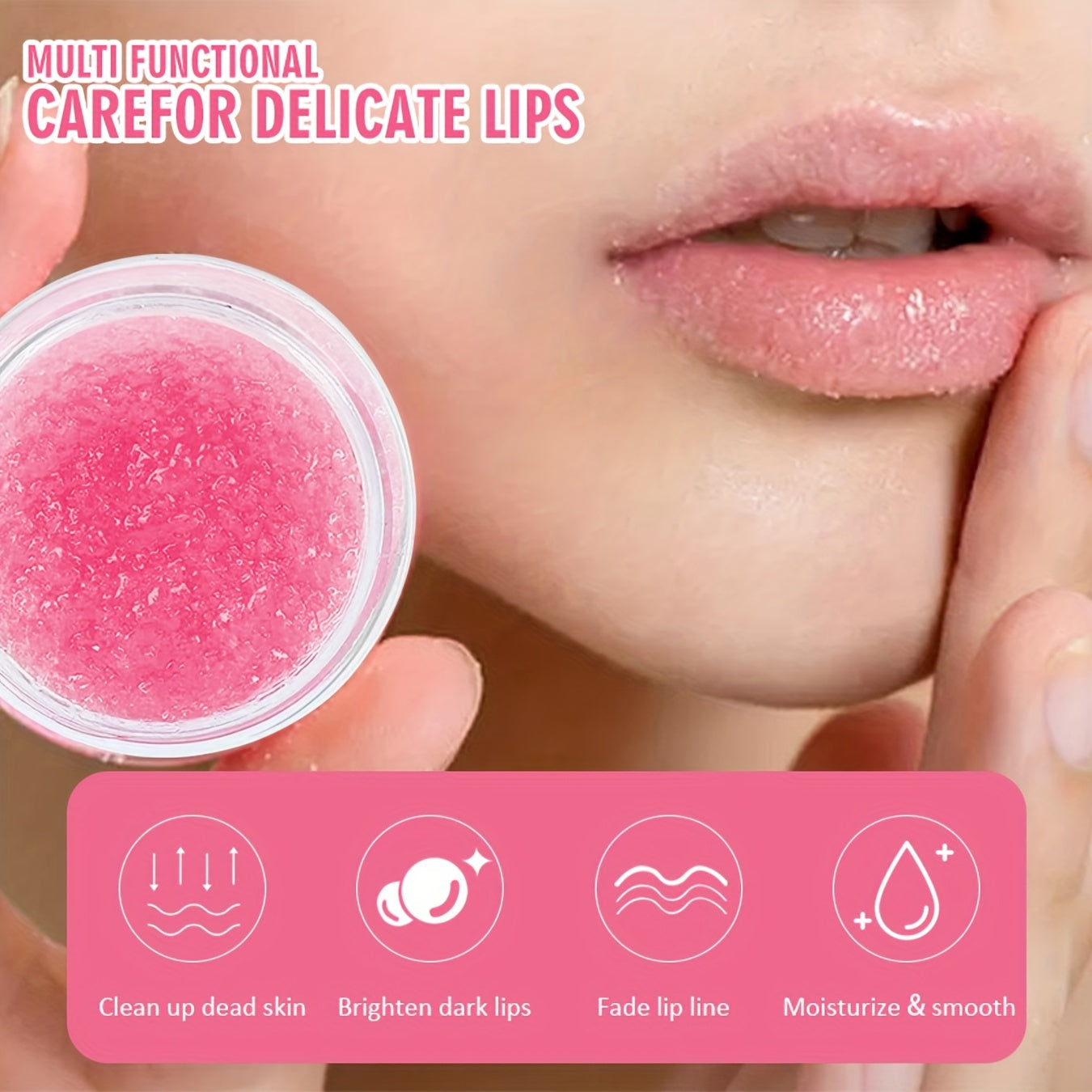 Raspberry Scent Lip Scrub 30g/1.06oz, Exfoliating & Moisturizing Lip Care