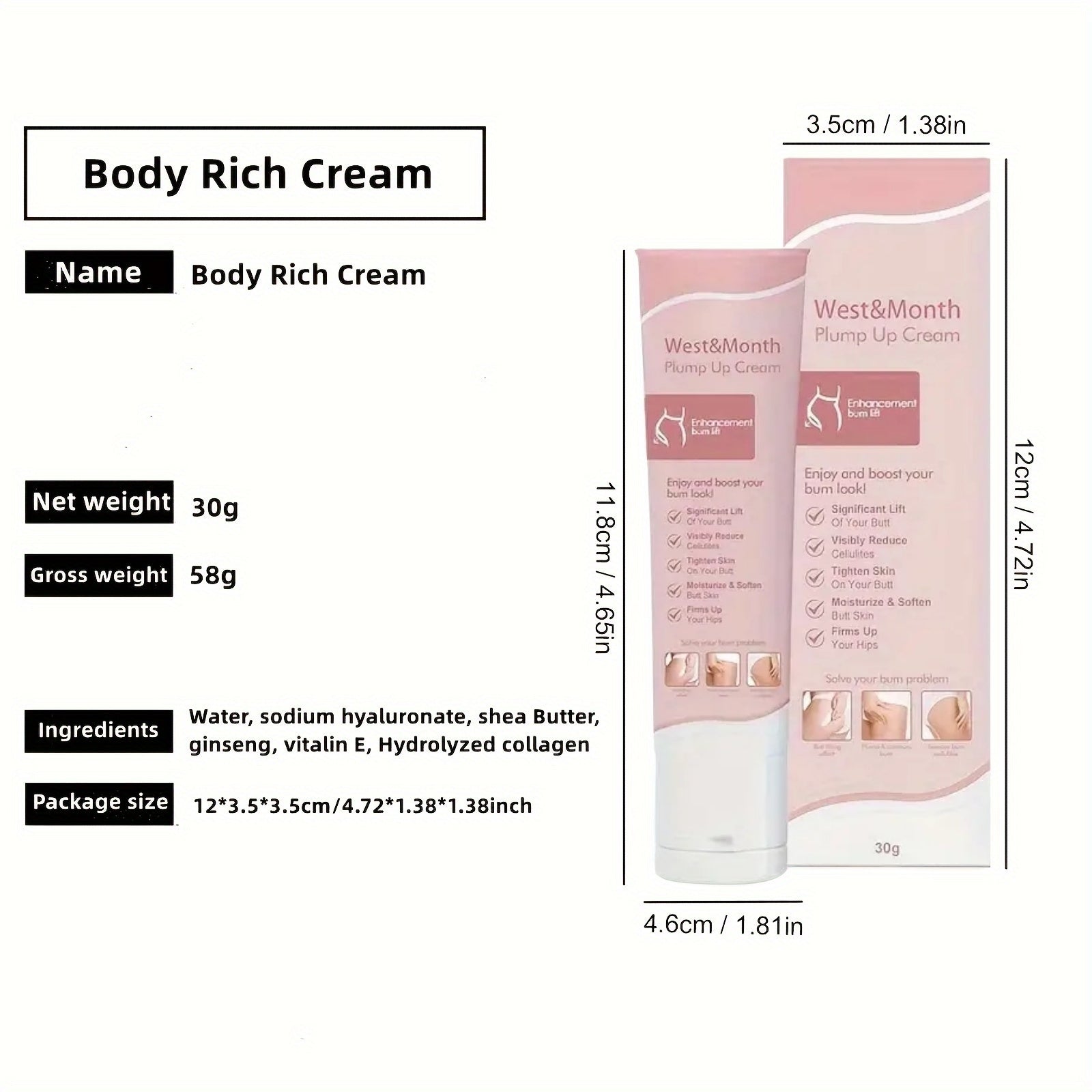 3pcs Miracle Body Hip Cream - Tightening And Moisturizing