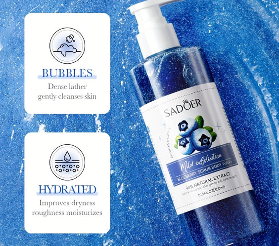 Blueberry Exfoliating Shower 300ml Gel with Berry Extract - bodyrelief.uk