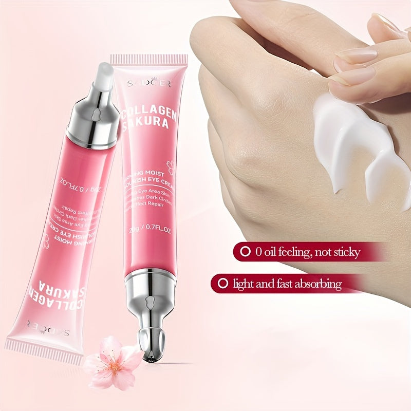 Sakura Collagen Eye Cream - 20g, Smooths Wrinkles & Moisturizes Firming