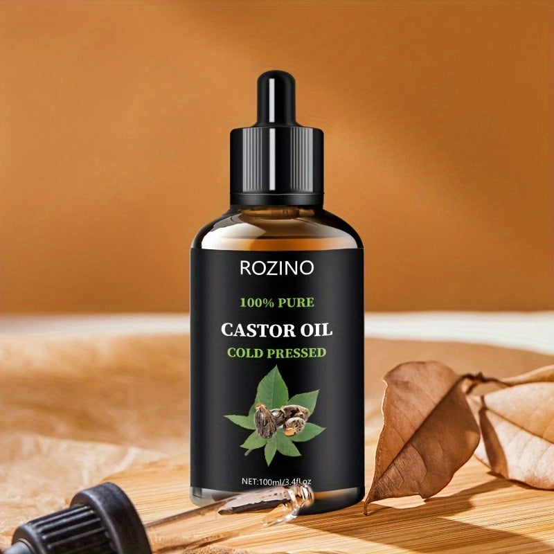 ROZINO Unrefined Castor Oil, Cold Pressed for Hair