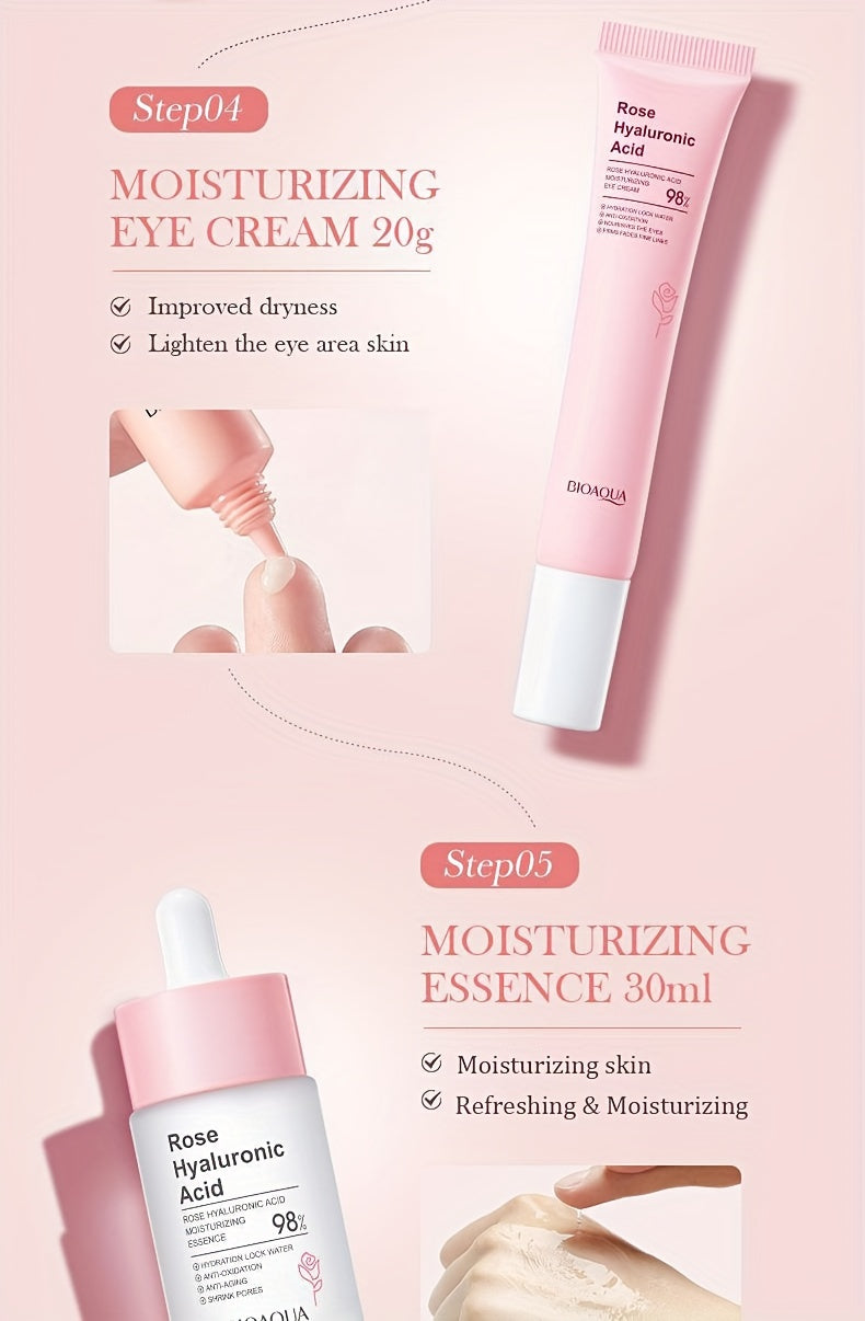 BIOAQUA Rose Hyaluronic Acid Skincare Gift Set for Women