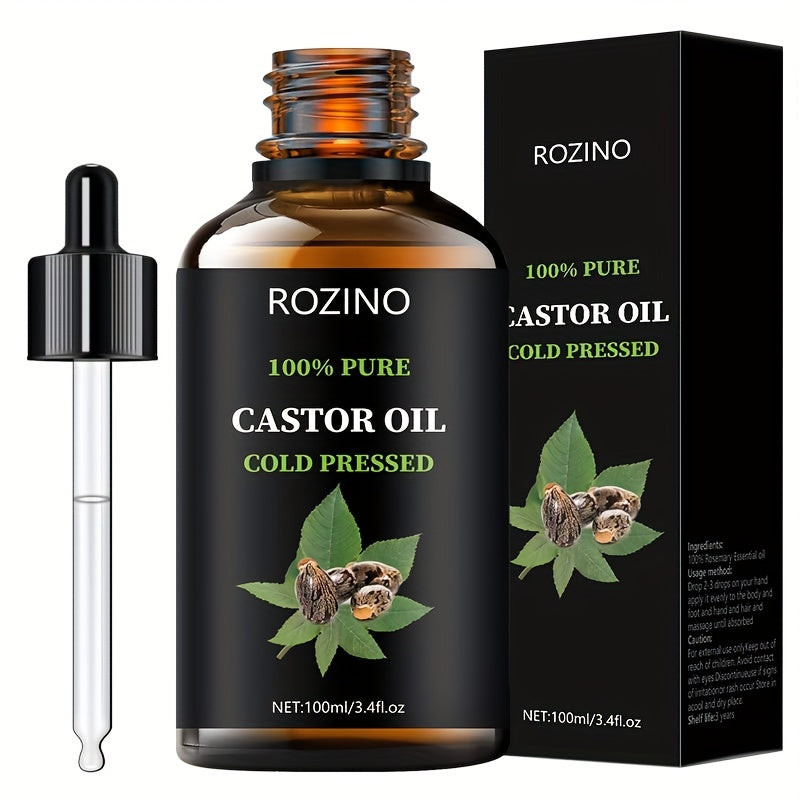 ROZINO Unrefined Castor Oil, Cold Pressed for Hair - bodyrelief.uk