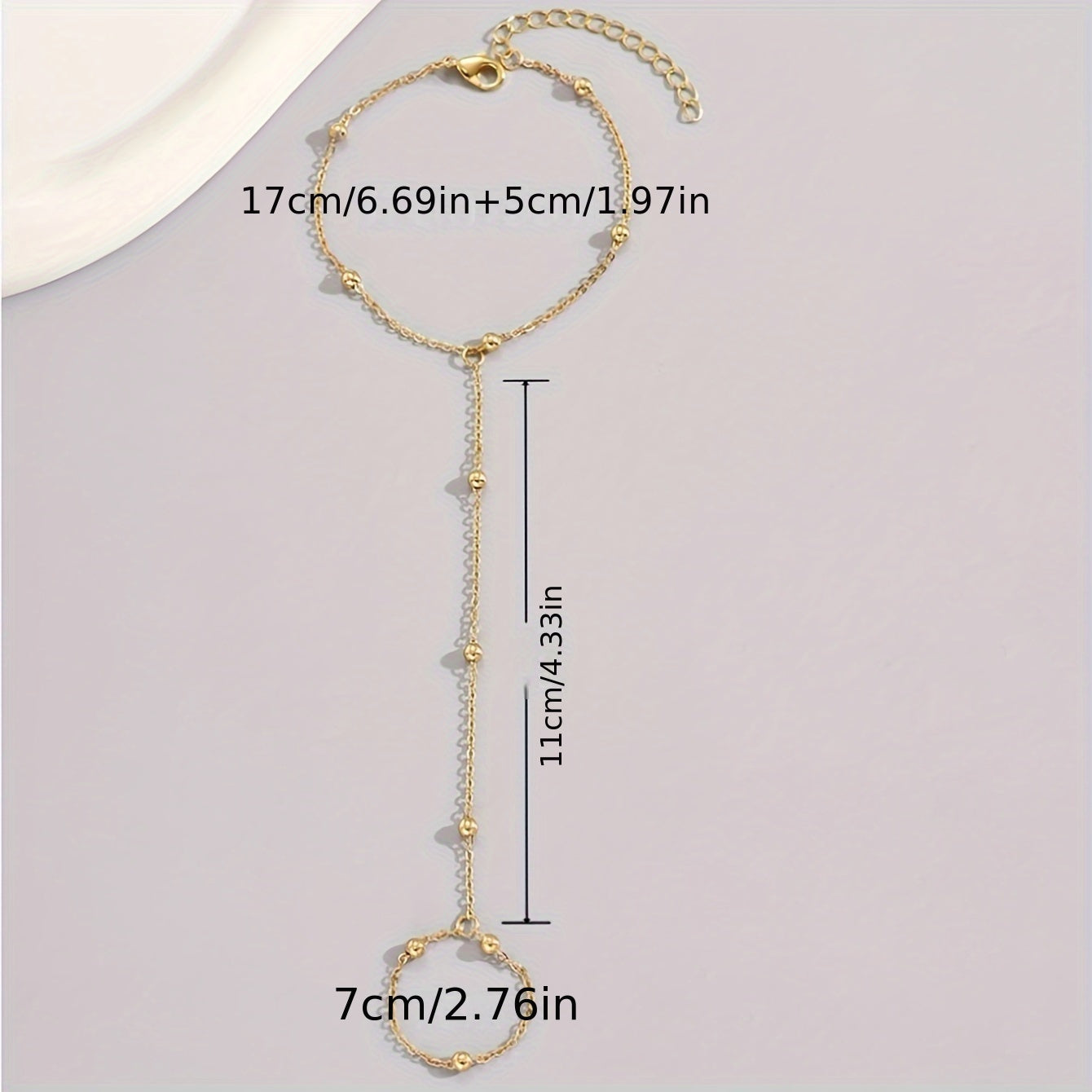 1pc Elegant Golden-Tone Chain & Pressed Pattern Bracelet for Women