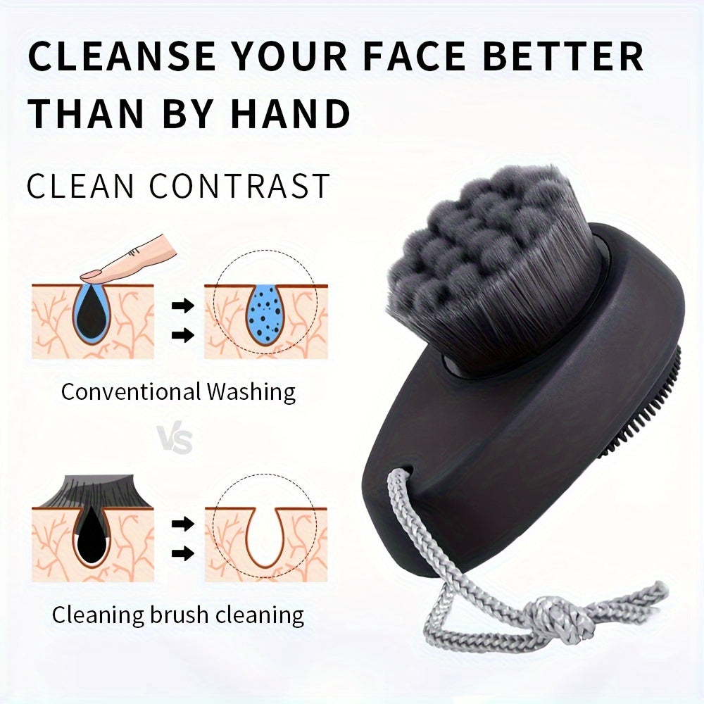 2-in-1 Dual-Sided Silicone Facial Cleansing Brush with Exfoliating Bristles