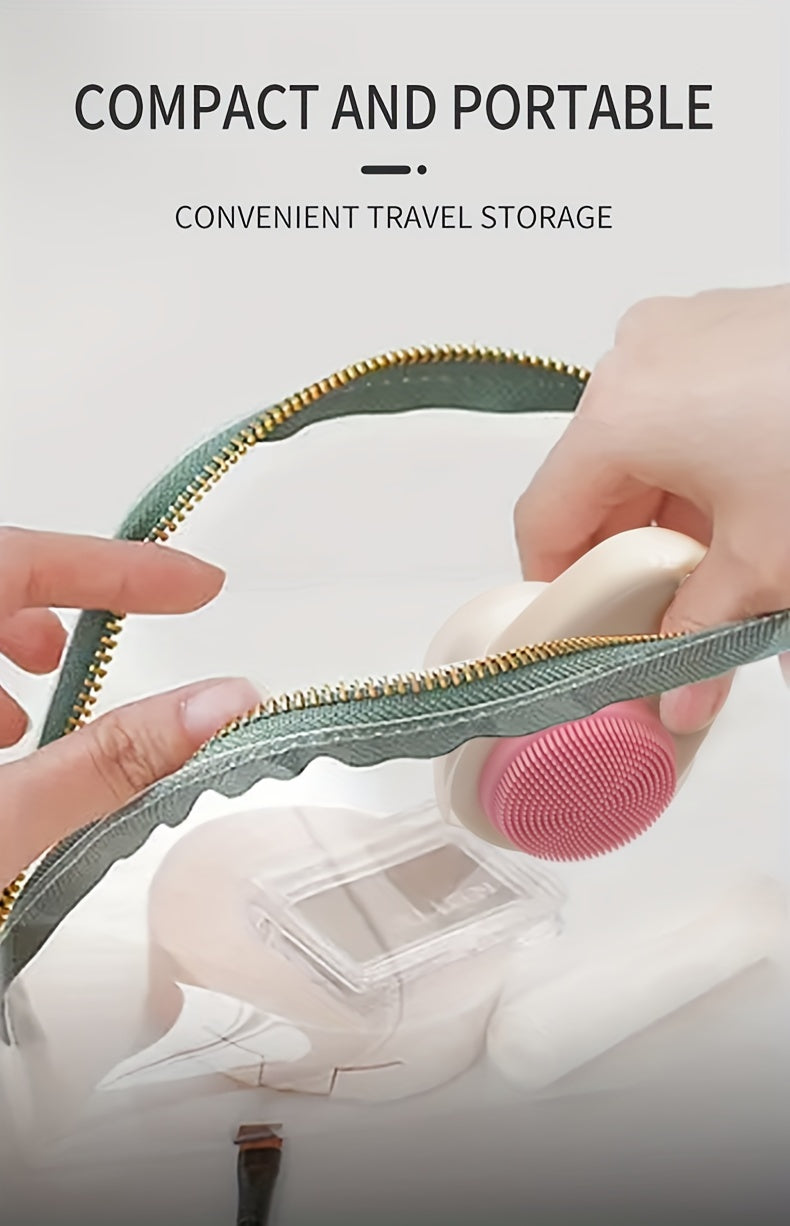 2-in-1 Dual-Sided Silicone Facial Cleansing Brush with Exfoliating Bristles