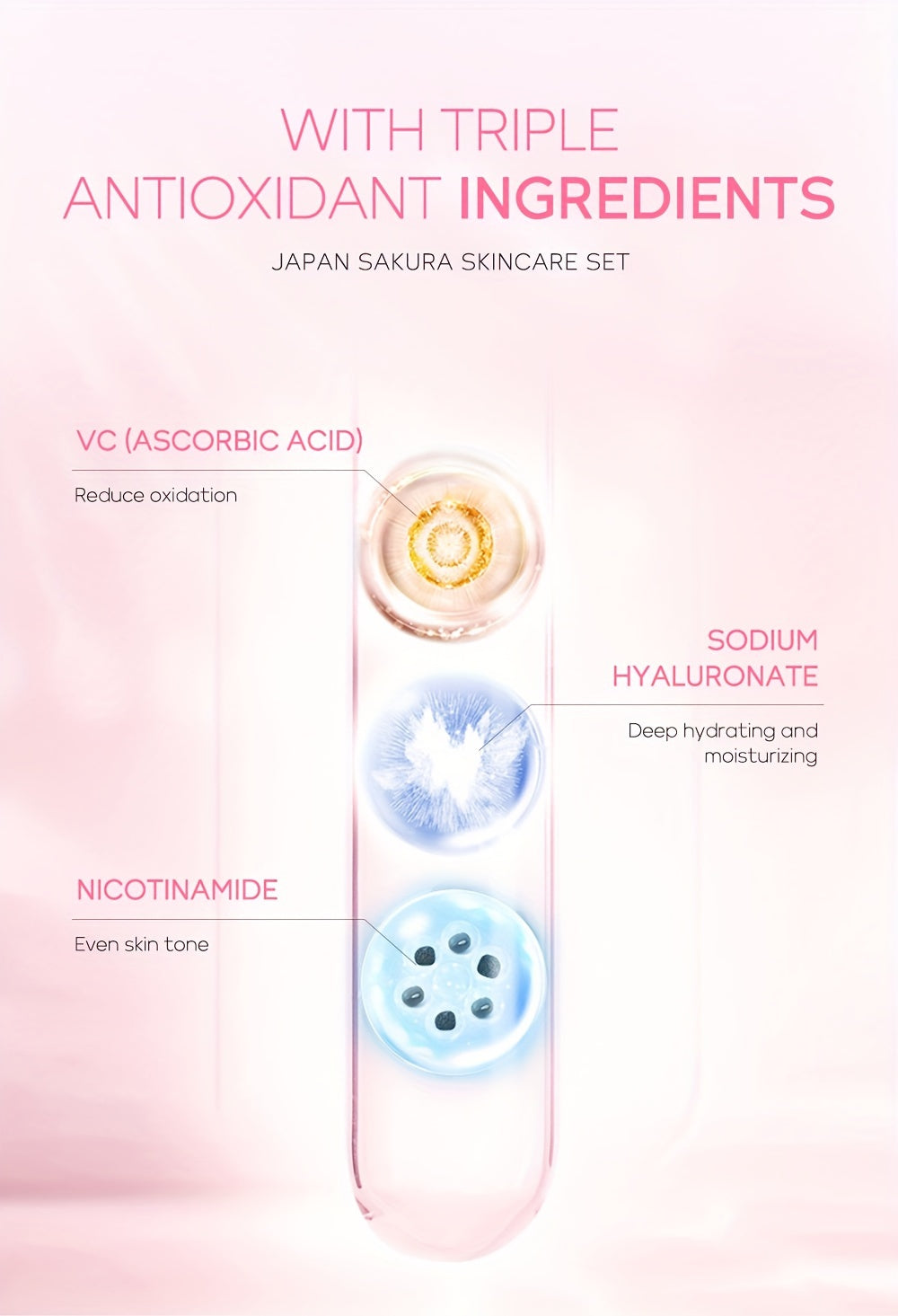3pcs Set LAIKOU Japanese Cherry Blossom Skin Care