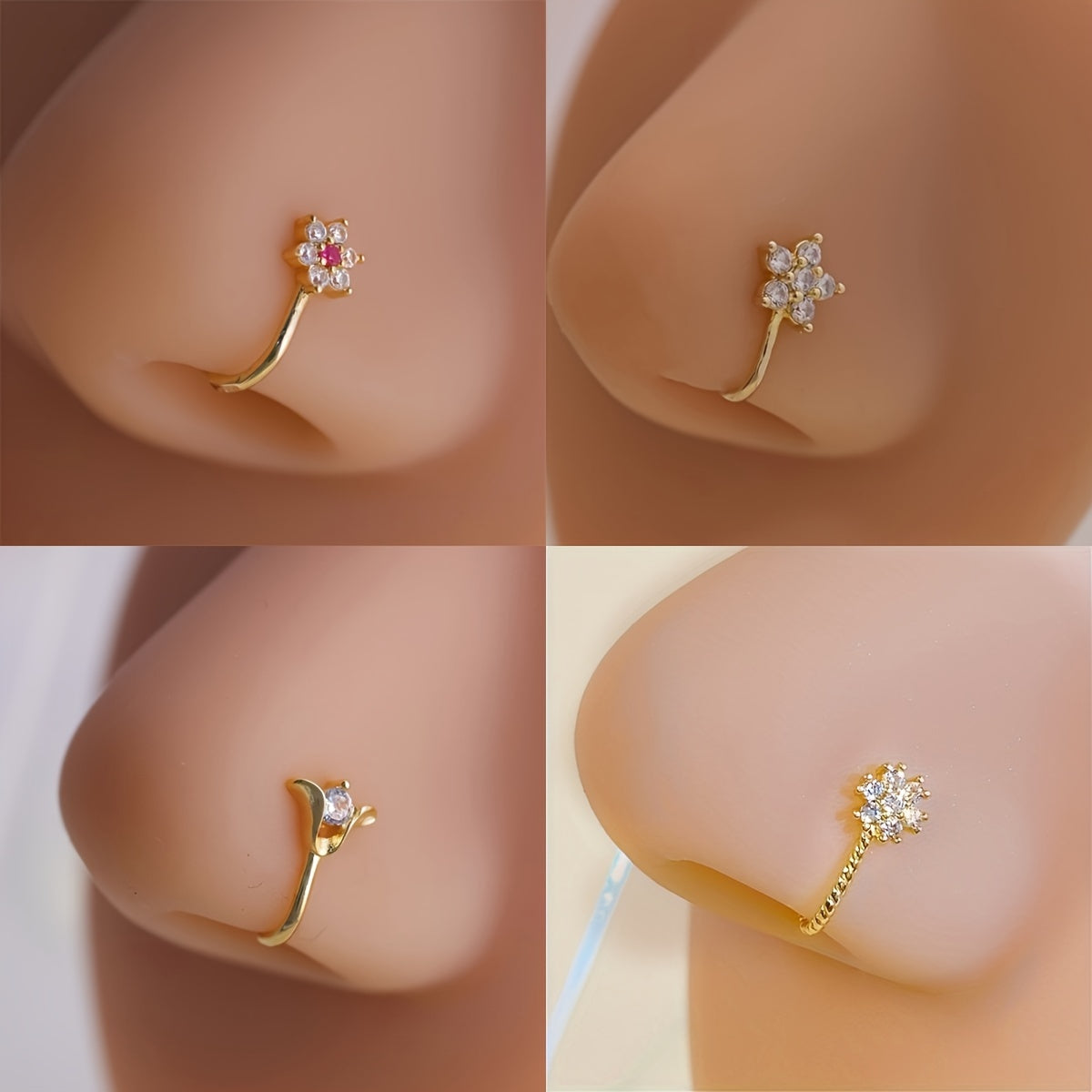 4pcs set of Women's fashionable snowflakes, cherry blossoms