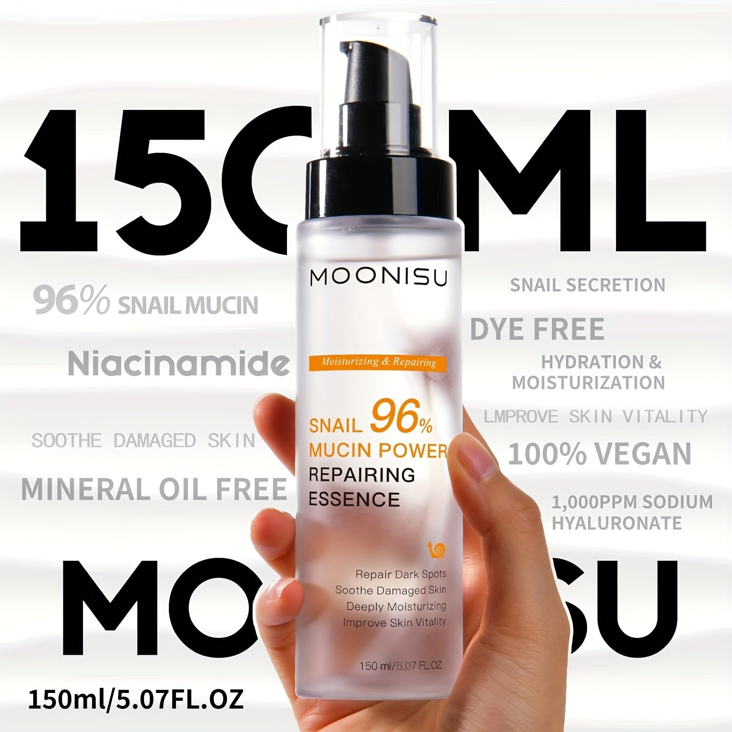 SkinRelief™ Snail Repair – 150ml 96% Advanced Mucin Serum - bodyrelief.uk