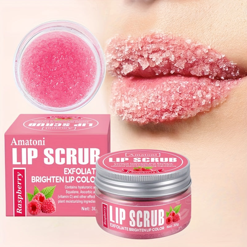 Raspberry Scent Lip Scrub 30g/1.06oz, Exfoliating & Moisturizing Lip Care