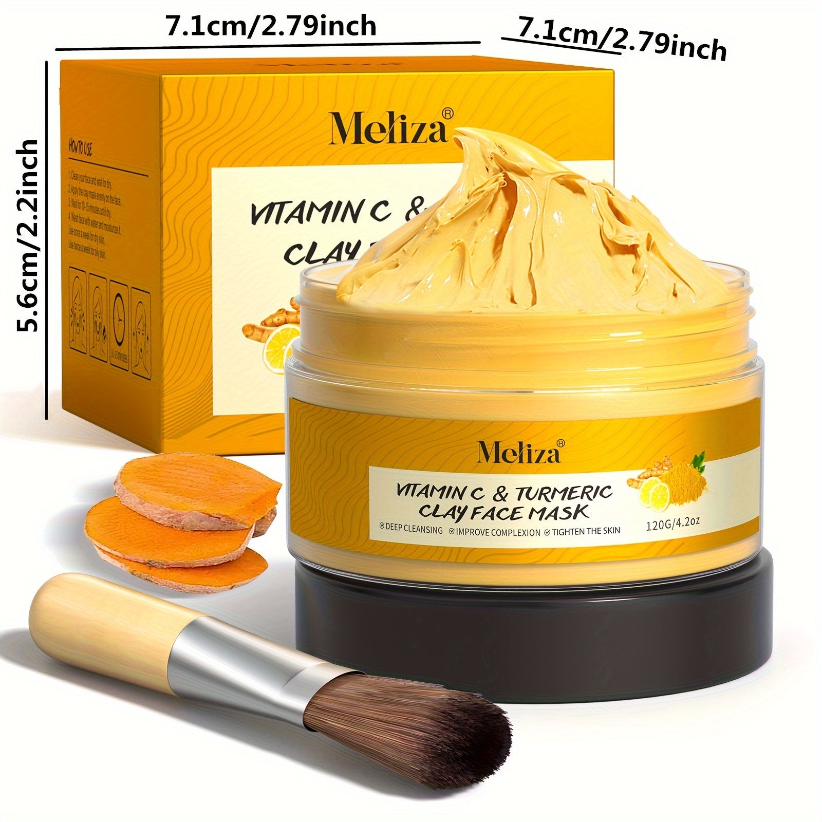 120g Turmeric Vitamin C Clay Mask Face Mask Turmeric Facial