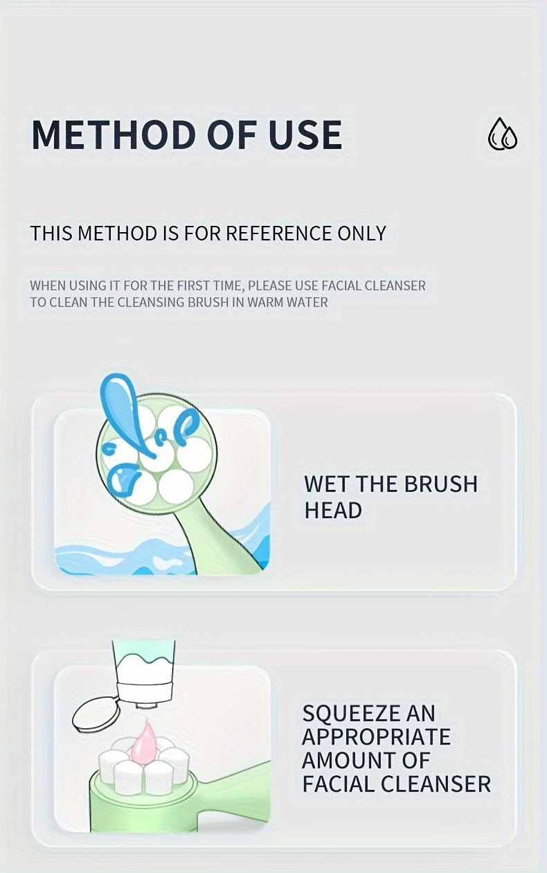 2-in-1 Dual-Sided Silicone Facial Cleansing Brush with Exfoliating Bristles