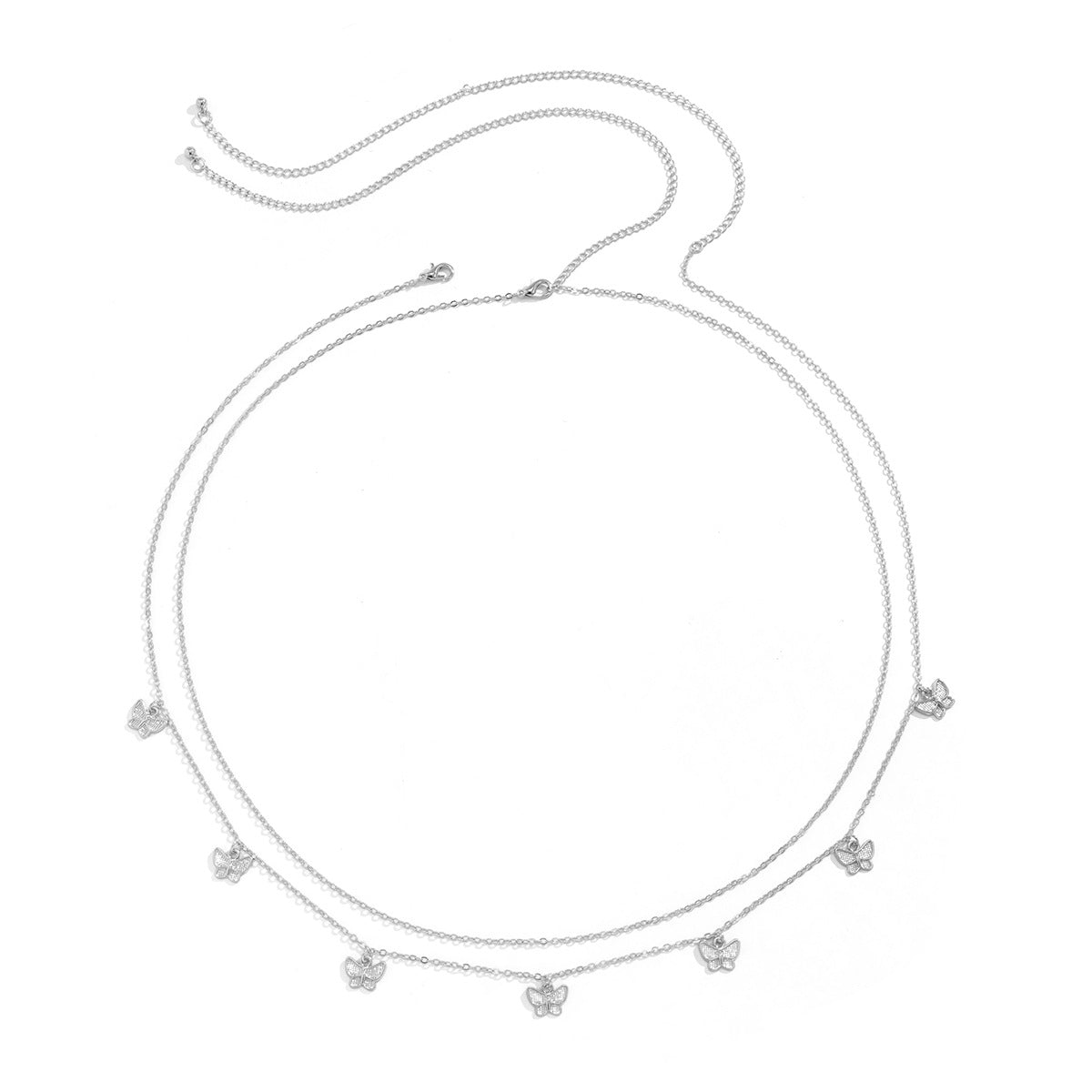 2 Pieces Of Women's Butterfly Tassel Thin Chain Waist Chain