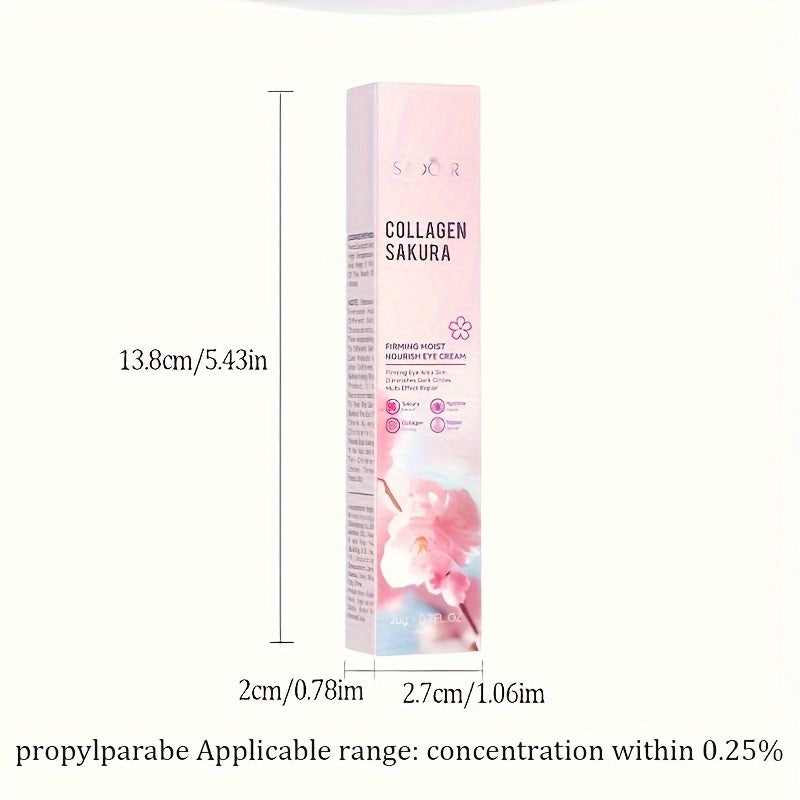 Sakura Collagen Eye Cream - 20g, Smooths Wrinkles & Moisturizes Firming