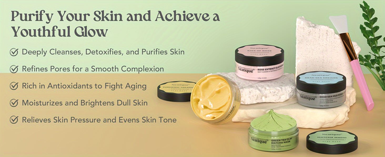 Neatique Face Masks Skincare Set, 480g (120gx4)
