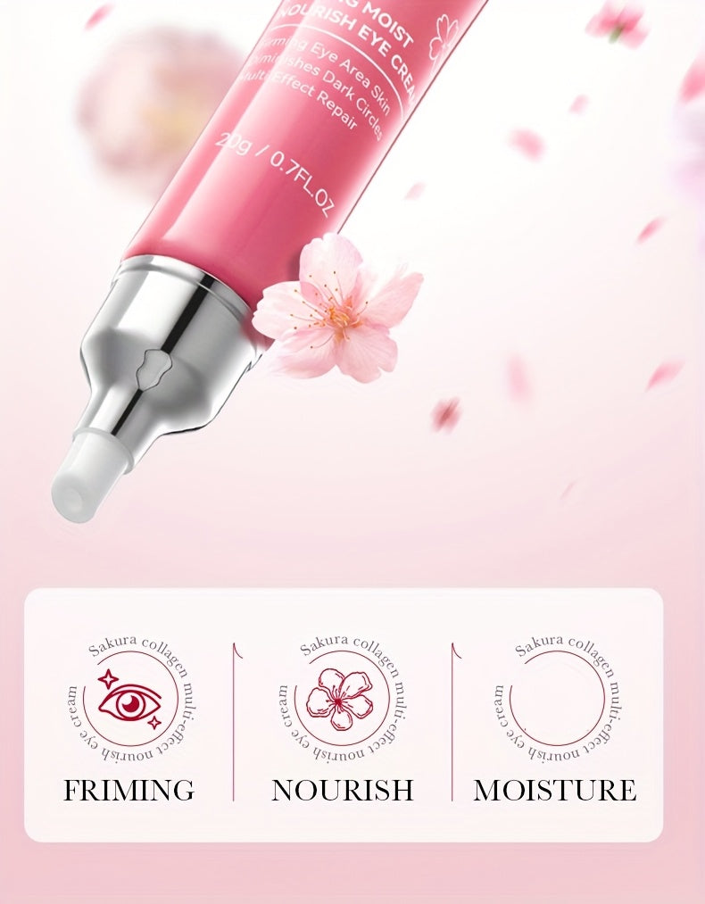 Sakura Collagen Eye Cream - 20g, Smooths Wrinkles & Moisturizes Firming