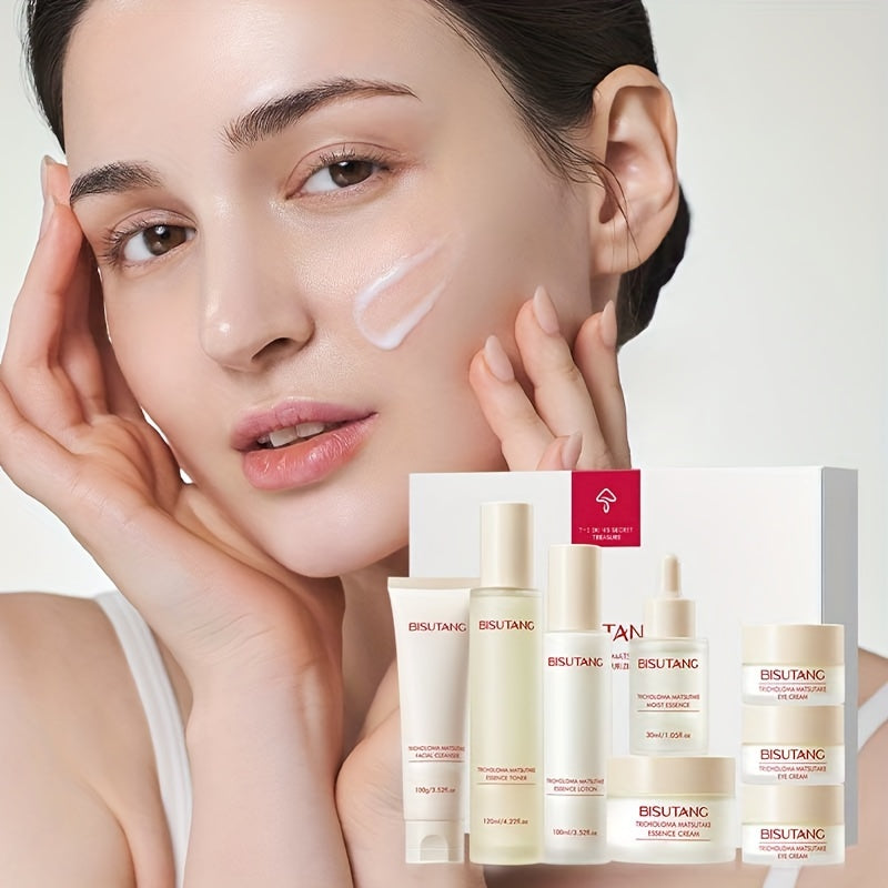 BISUTANG 8-Piece Mushroom Extract Facial Skincare Kit for Women