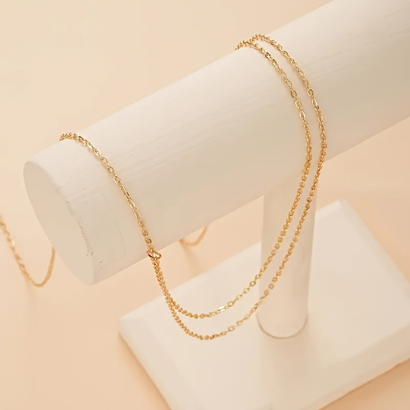 Double Layer Golden Metal Waist Chain Belt - Stylish and Sexy Belly Jewelry for Women