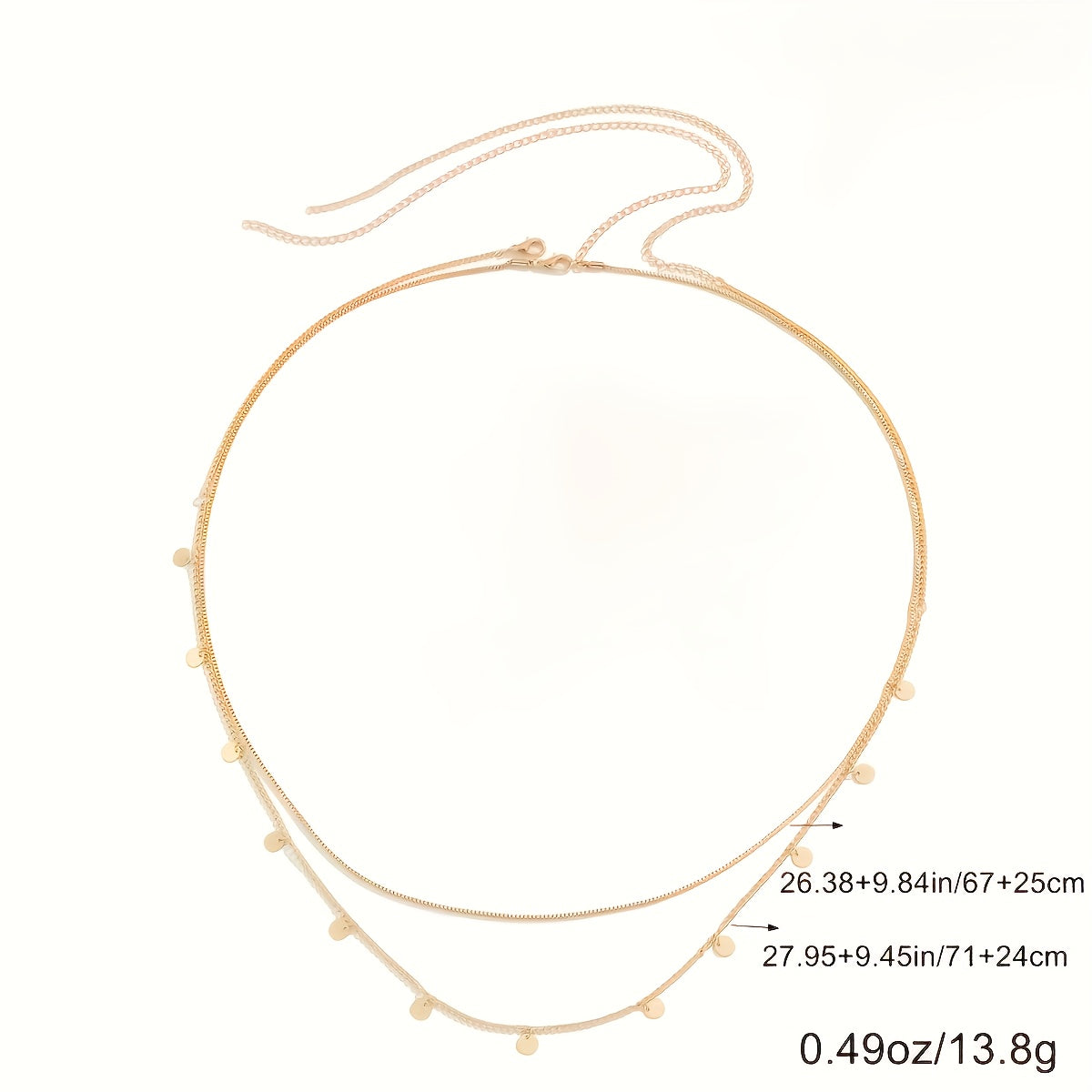 2pcs Summer Vacation Women'S Minimalist Metal Pendant Necklace