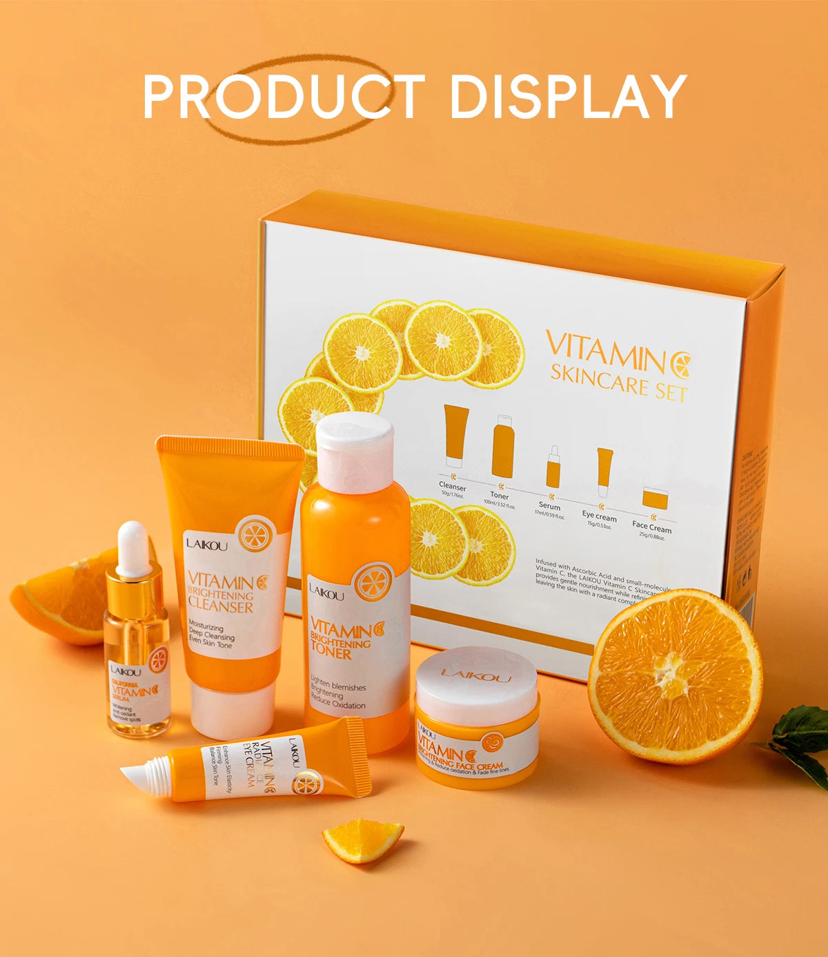 LAIKOU VITAMIN C Skincare Set Brightening 5Pcs