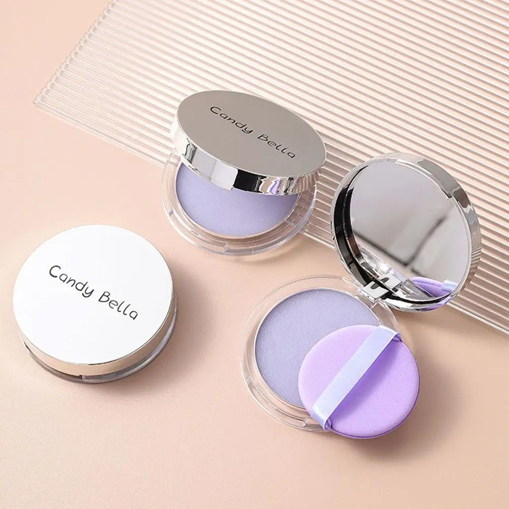 Lavender Pressed Powder Matte Powder Lasting Oil Control Full Coverage Face Compact Setting Powder Makeup Foundation Cosmetics - bodyrelief.uk