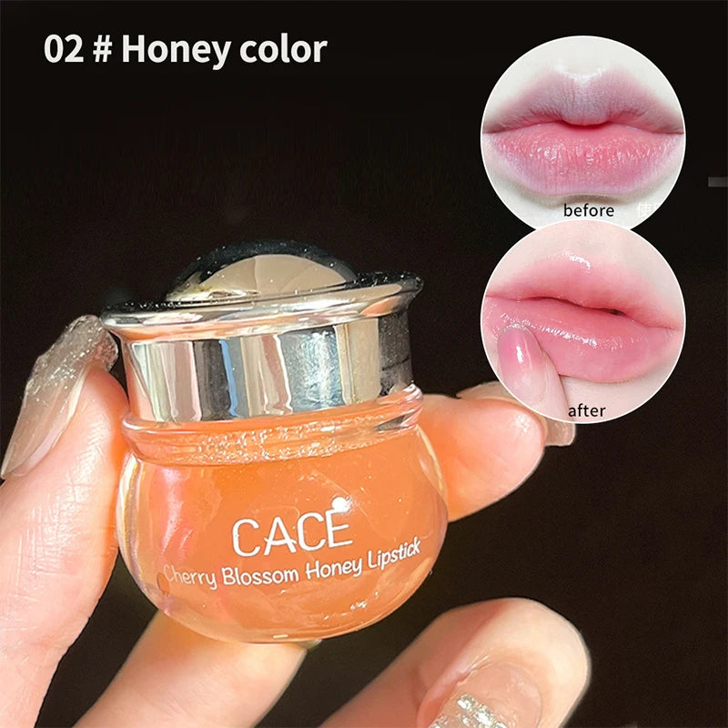 CACE Cherry Blossom Honey Lip Balm — Deeply Hydrating and Plumping, Water-Rich Glossy Finish, Non-Sticky, - bodyrelief.uk