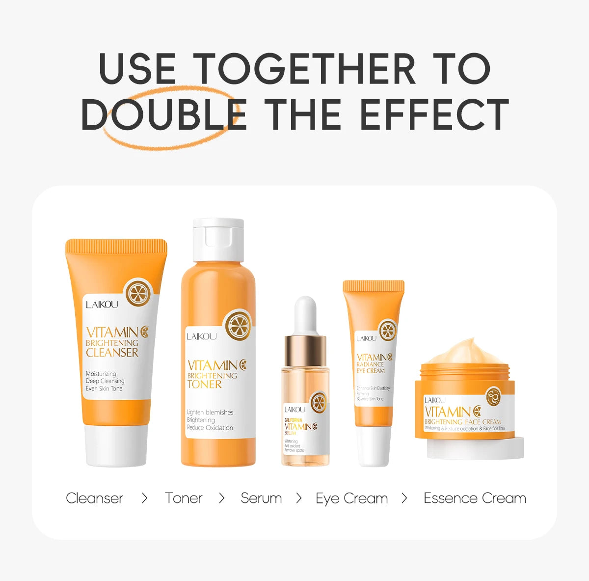 LAIKOU VITAMIN C Skincare Set Brightening 5Pcs - bodyrelief.uk
