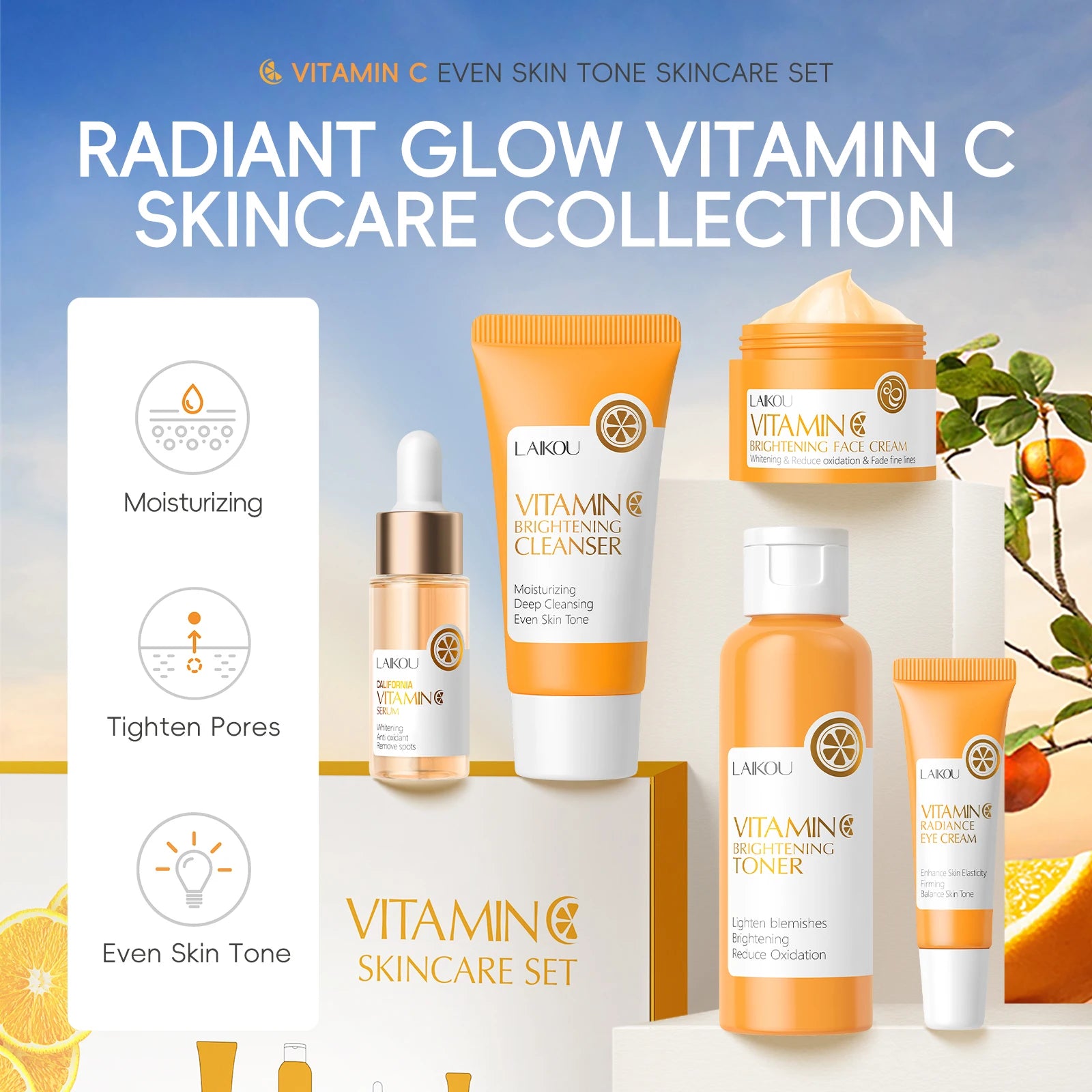 LAIKOU VITAMIN C Skincare Set Brightening 5Pcs