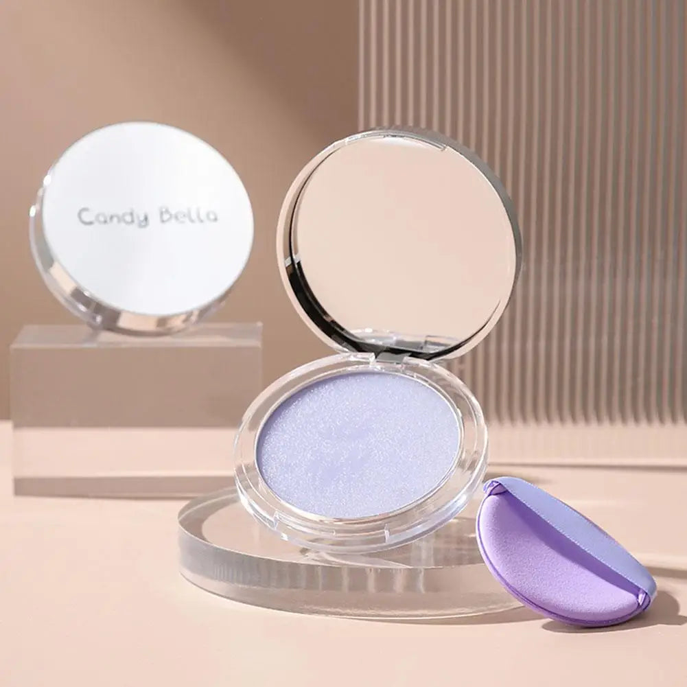 Lavender Pressed Powder Matte Powder Lasting Oil Control Full Coverage Face Compact Setting Powder Makeup Foundation Cosmetics - bodyrelief.uk