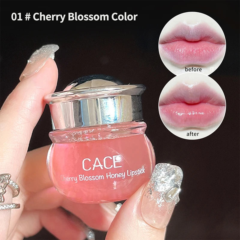 CACE Cherry Blossom Honey Lip Balm — Deeply Hydrating and Plumping, Water-Rich Glossy Finish, Non-Sticky, - bodyrelief.uk