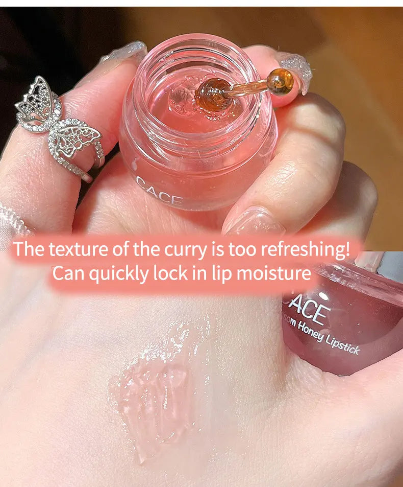 CACE Cherry Blossom Honey Lip Balm — Deeply Hydrating and Plumping, Water-Rich Glossy Finish, Non-Sticky, - bodyrelief.uk