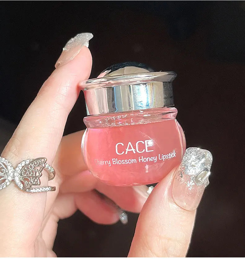 CACE Cherry Blossom Honey Lip Balm — Deeply Hydrating and Plumping, Water-Rich Glossy Finish, Non-Sticky, - bodyrelief.uk