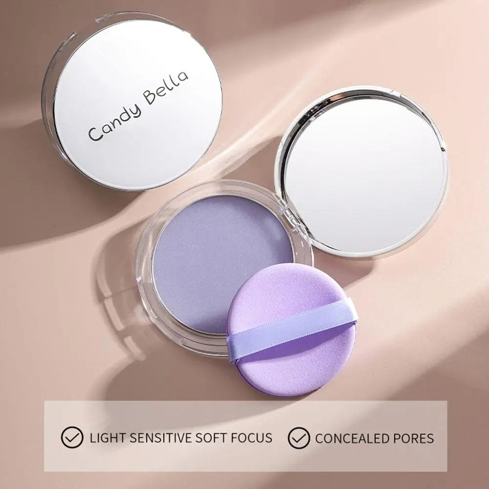 Lavender Pressed Powder Matte Powder Lasting Oil Control Full Coverage Face Compact Setting Powder Makeup Foundation Cosmetics - bodyrelief.uk