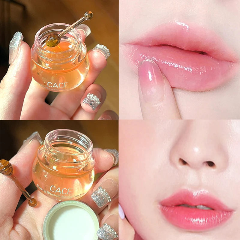 CACE Cherry Blossom Honey Lip Balm — Deeply Hydrating and Plumping, Water-Rich Glossy Finish, Non-Sticky, - bodyrelief.uk