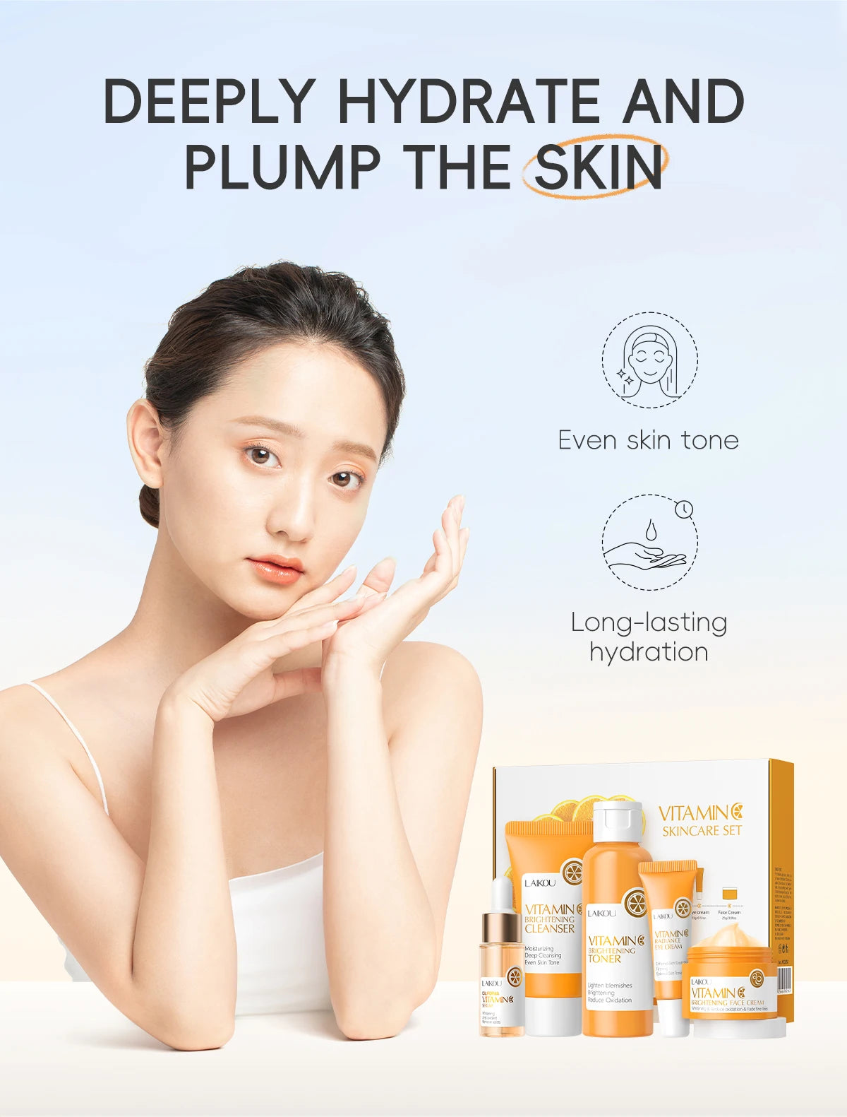 LAIKOU VITAMIN C Skincare Set Brightening 5Pcs - bodyrelief.uk