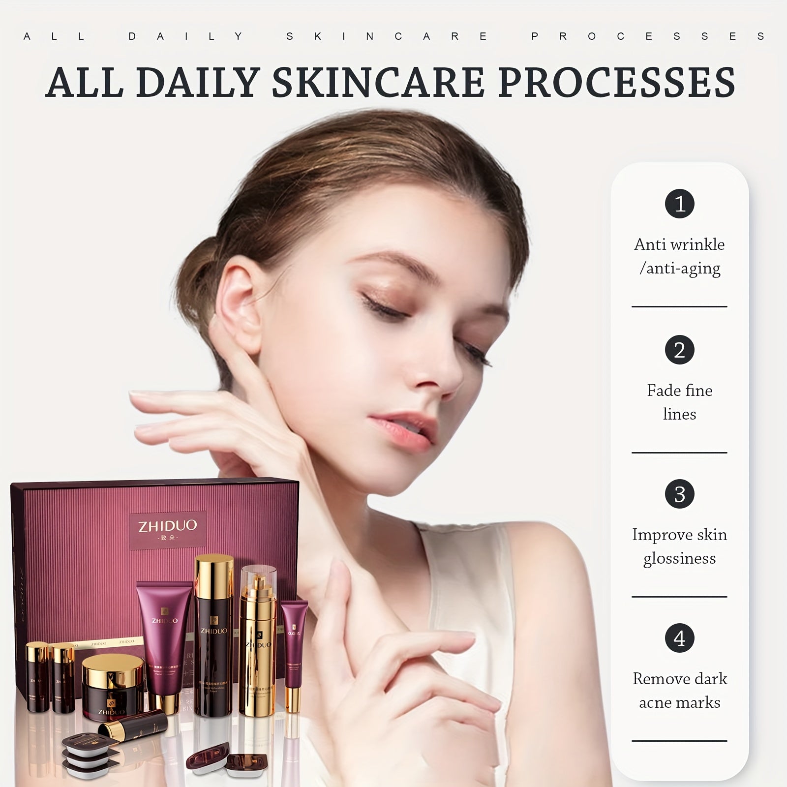 Anti-aging skincare set with 9pcs