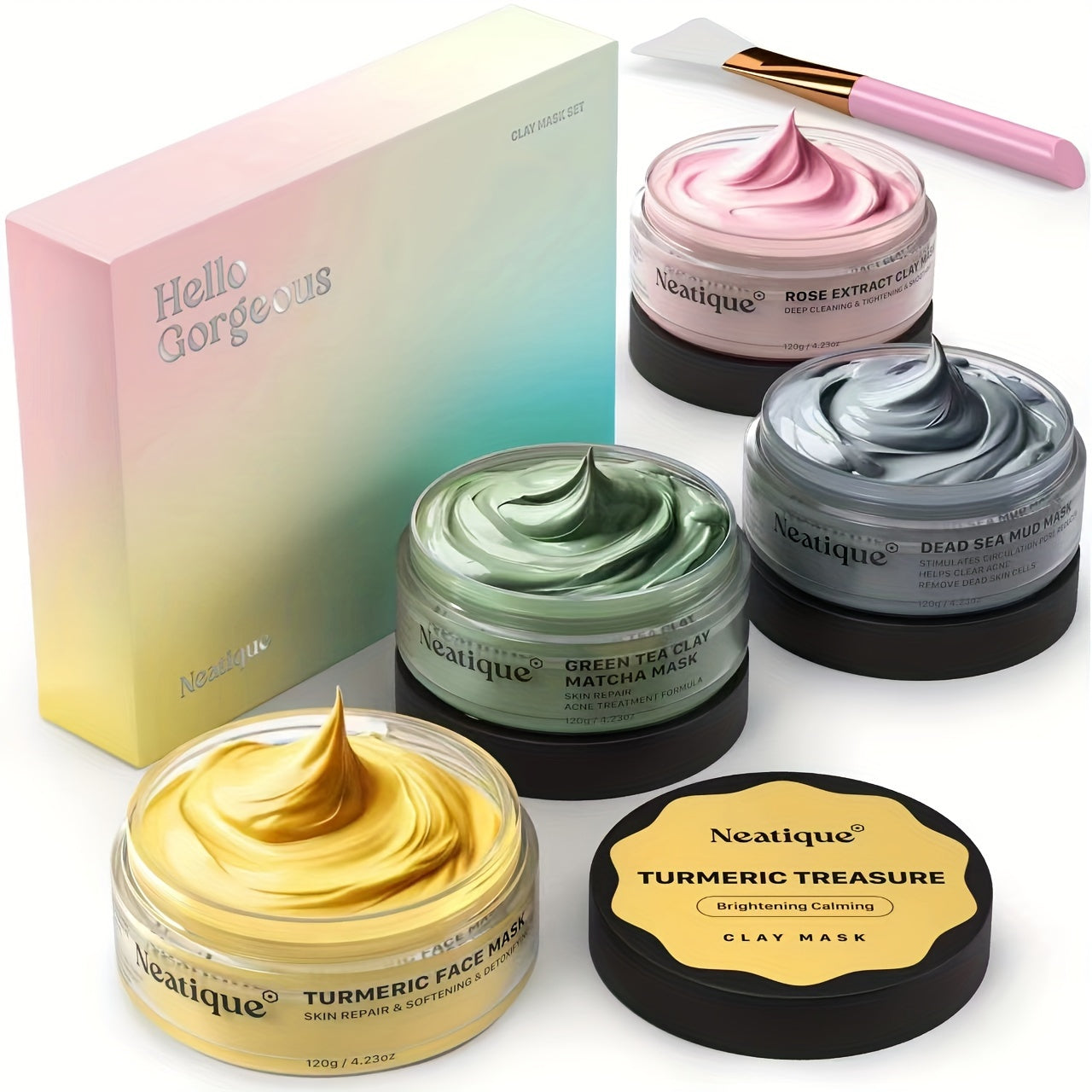 Neatique Face Masks Skincare Set, 480g (120gx4)