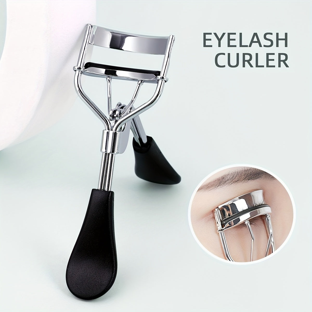 1 Portable Black Eyelash Curler, Stainless Steel Eyelash Curler
