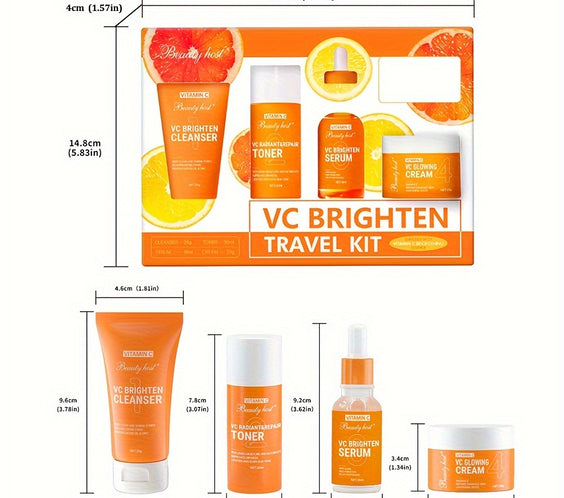 GlowRelief™ Hydration & Radiance – 4-in-1 Vitamin C & Hyaluronic Travel Set - bodyrelief.uk
