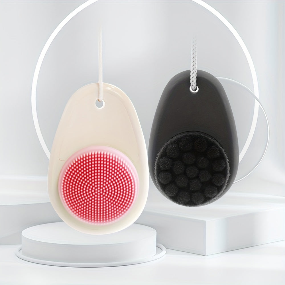 2-in-1 Dual-Sided Silicone Facial Cleansing Brush with Exfoliating Bristles