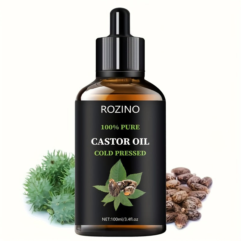 ROZINO Unrefined Castor Oil, Cold Pressed for Hair