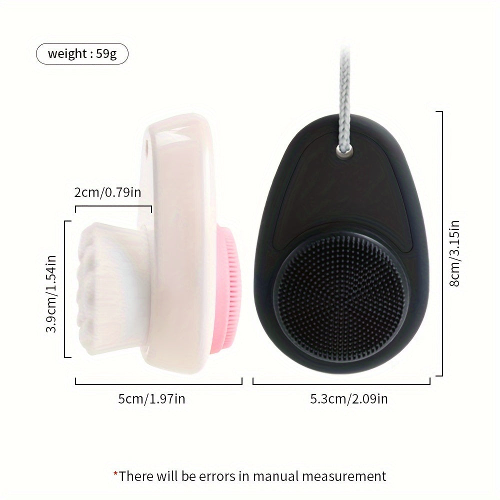 2-in-1 Dual-Sided Silicone Facial Cleansing Brush with Exfoliating Bristles